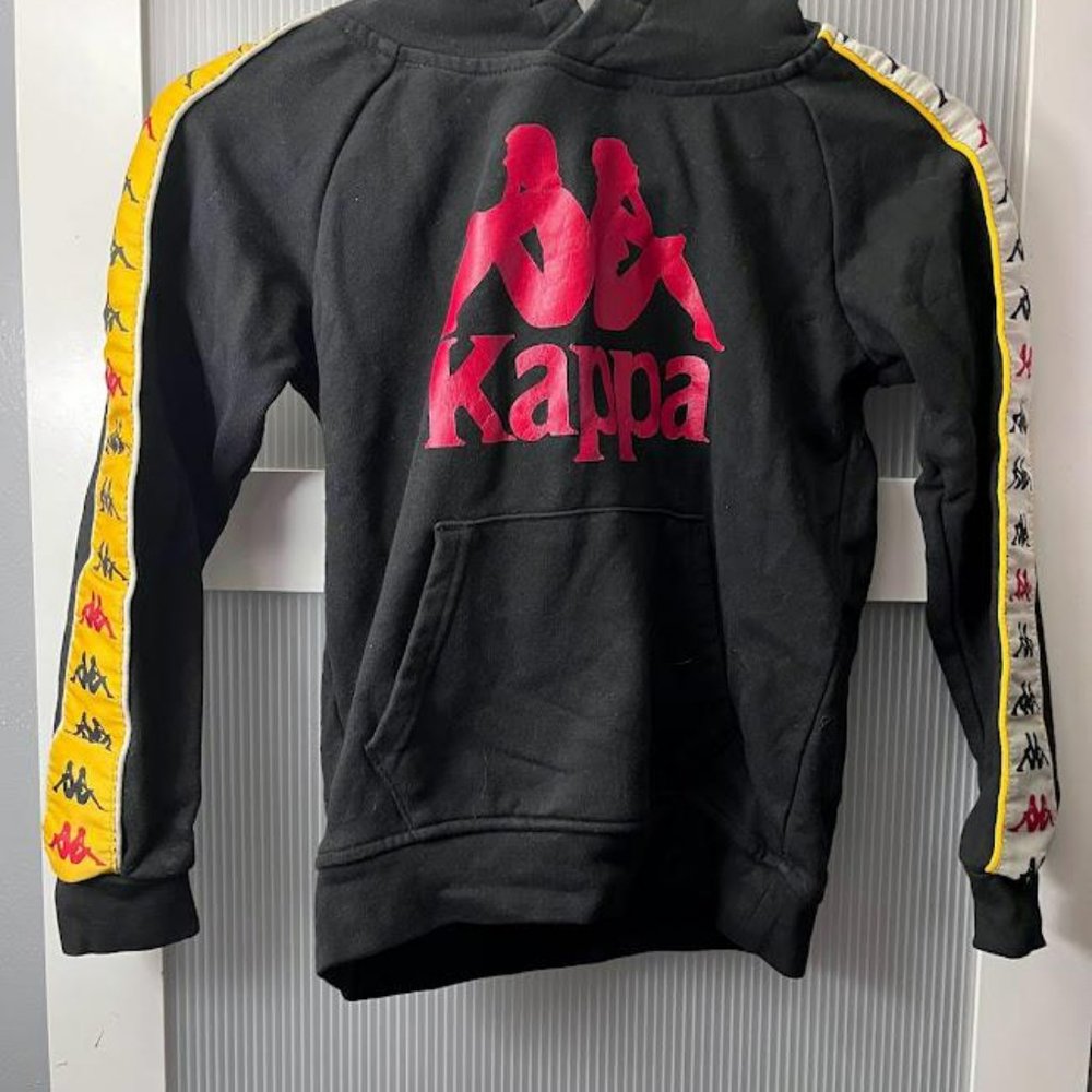 G_Youth XS Kappa Black Logo Tape Hoodie